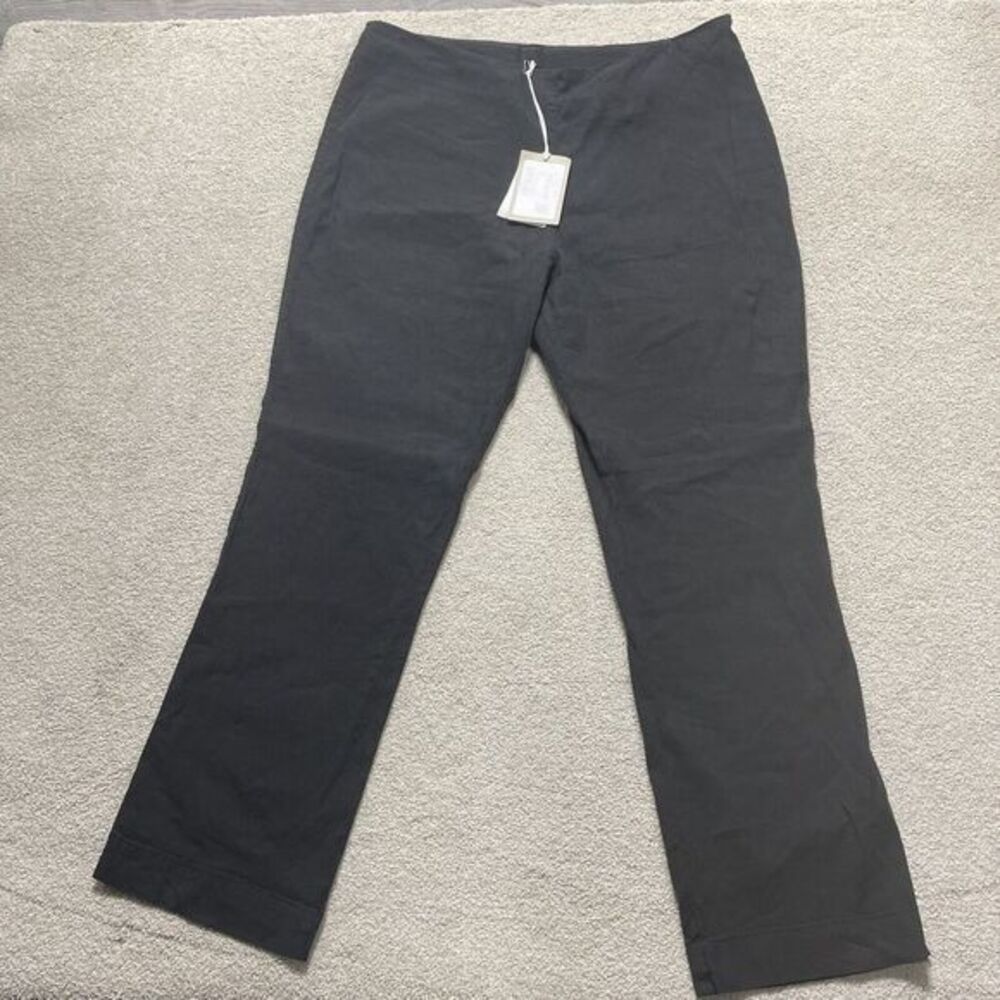120% Lino Black‎ Linen 48x28 Straight Leg Dress Pants Made In Bulgaria NWT